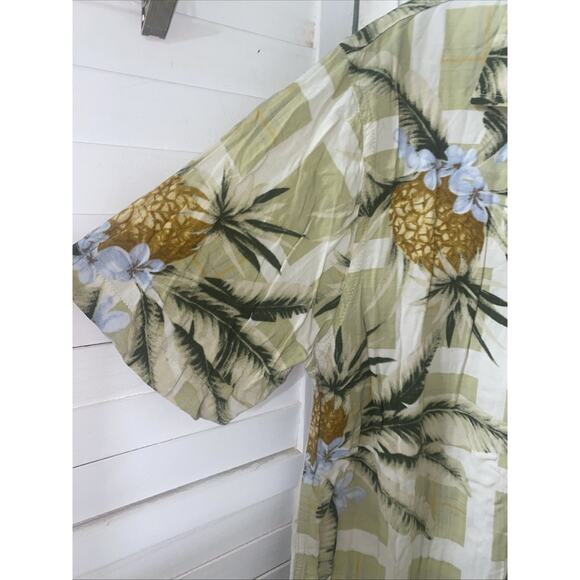 Vintage Hawaiian Shirt Steve & Barry Rayon Floral Pineapple Tiki Men’s Large - Picture 2 of 7